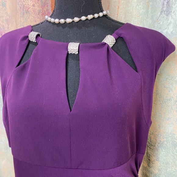 πEliza J Semi Formal soft flowing Cocktail Dress with Rhinestone Accents - Picture 5 of 16